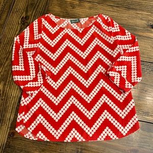 Maude Women’s Red/White Design Top (M)